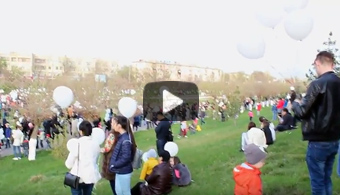 Видео акции в поддержку и скорби по жертвам трагедии в Кемерово