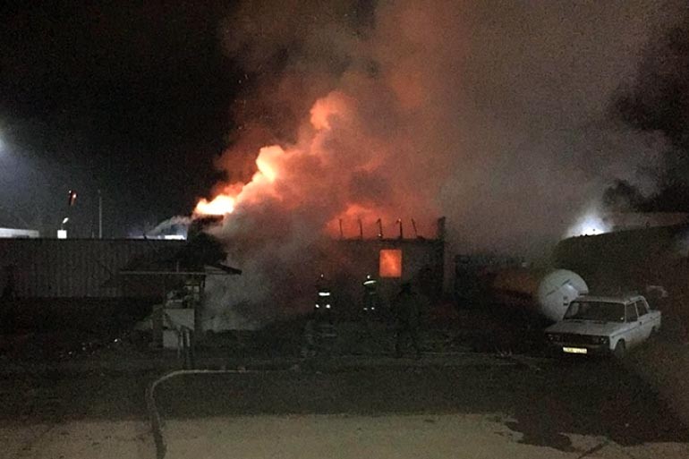 Газозаправка горела в Жамбылской области Газозаправка горела в Жамбылской области