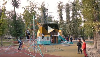 Торжественное открытие детского игрового городка в Таразе