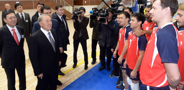 Президент РК Нурсултан Назарбаев во Дворце спорта Тараз Арена